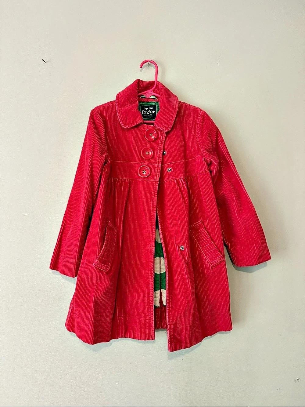 mini Boden Girls Pink Corduroy Jacket Size 5-6Y